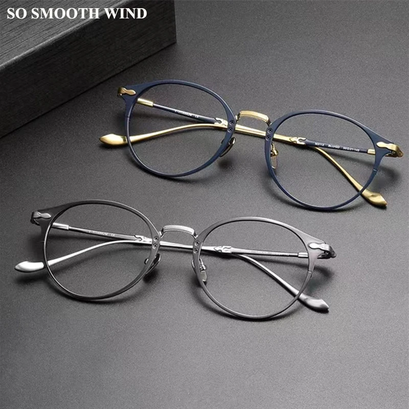 

Japanese Pure Titanium Glasses Frame M3112 Mens Vintage Round Optical Myopia Eyeglasses Women Prescription Spectacles Eyewear
