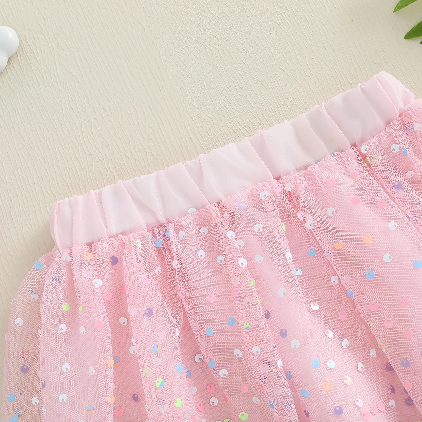 Princess Mesh Chiffon Toddler Girls Tutu Skirts Cute Glitter Sequin Elastic Waist Mini Tulle Skirts Fashion Kids Party