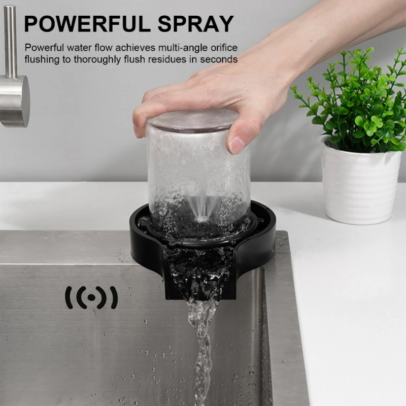 Glass Rinser Automatic Cup Washer Baby Bottle Wine Glasses Travel Mug