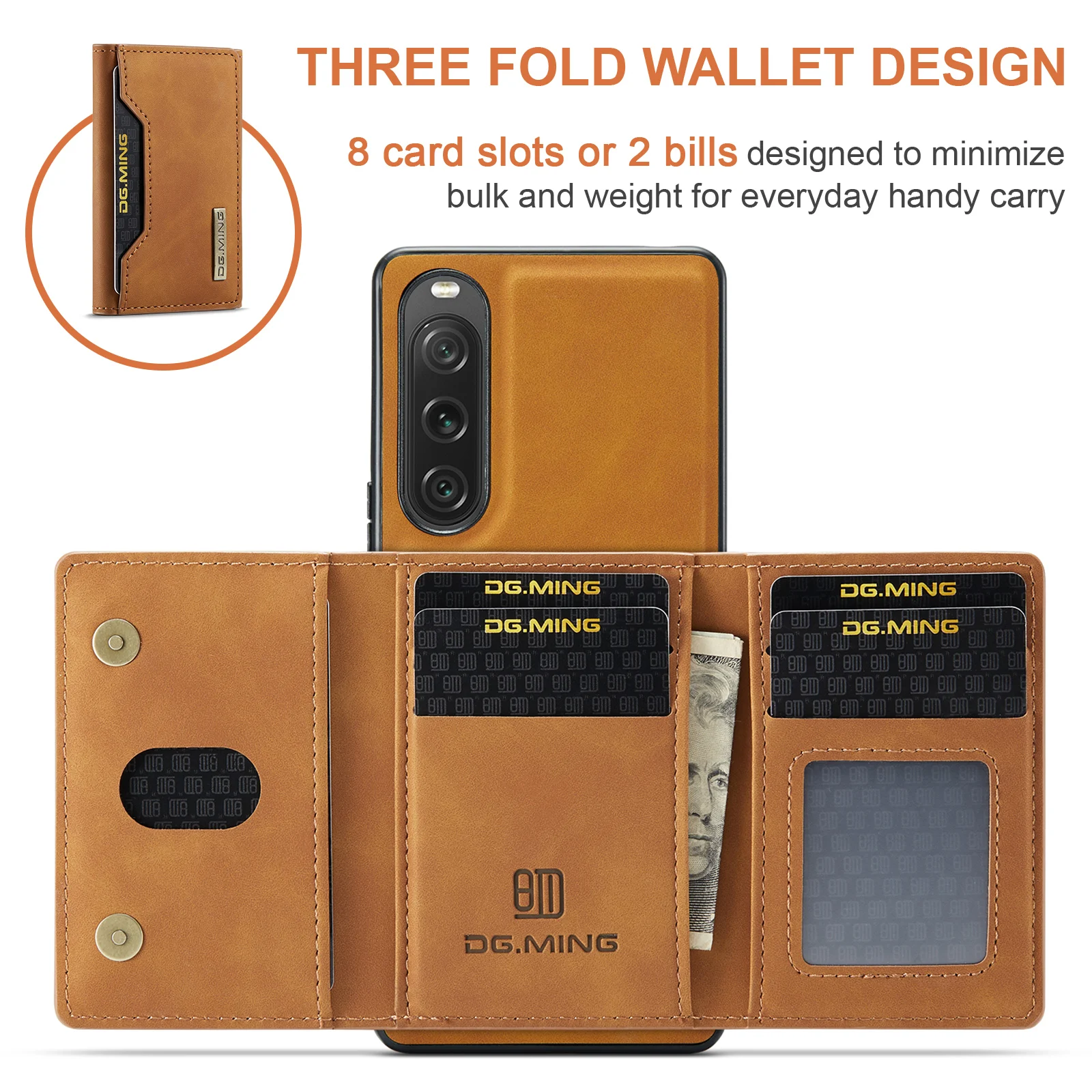Multi Slot Card Pocket Phone Case Shockproof Stand Microfiber Lining Protective Leather Cover For Sony Xperia 10v 1 V