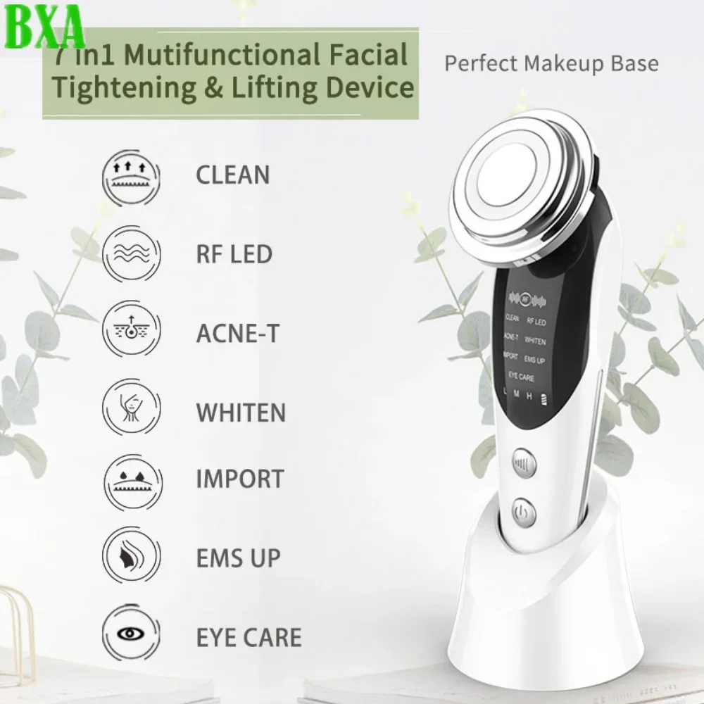New 7in1 Face Lifting Device EMS LED Light Therapy Skin Rejuvenation Anti Aging Wrinkle Removal Facial Massager Beauty Apparatu