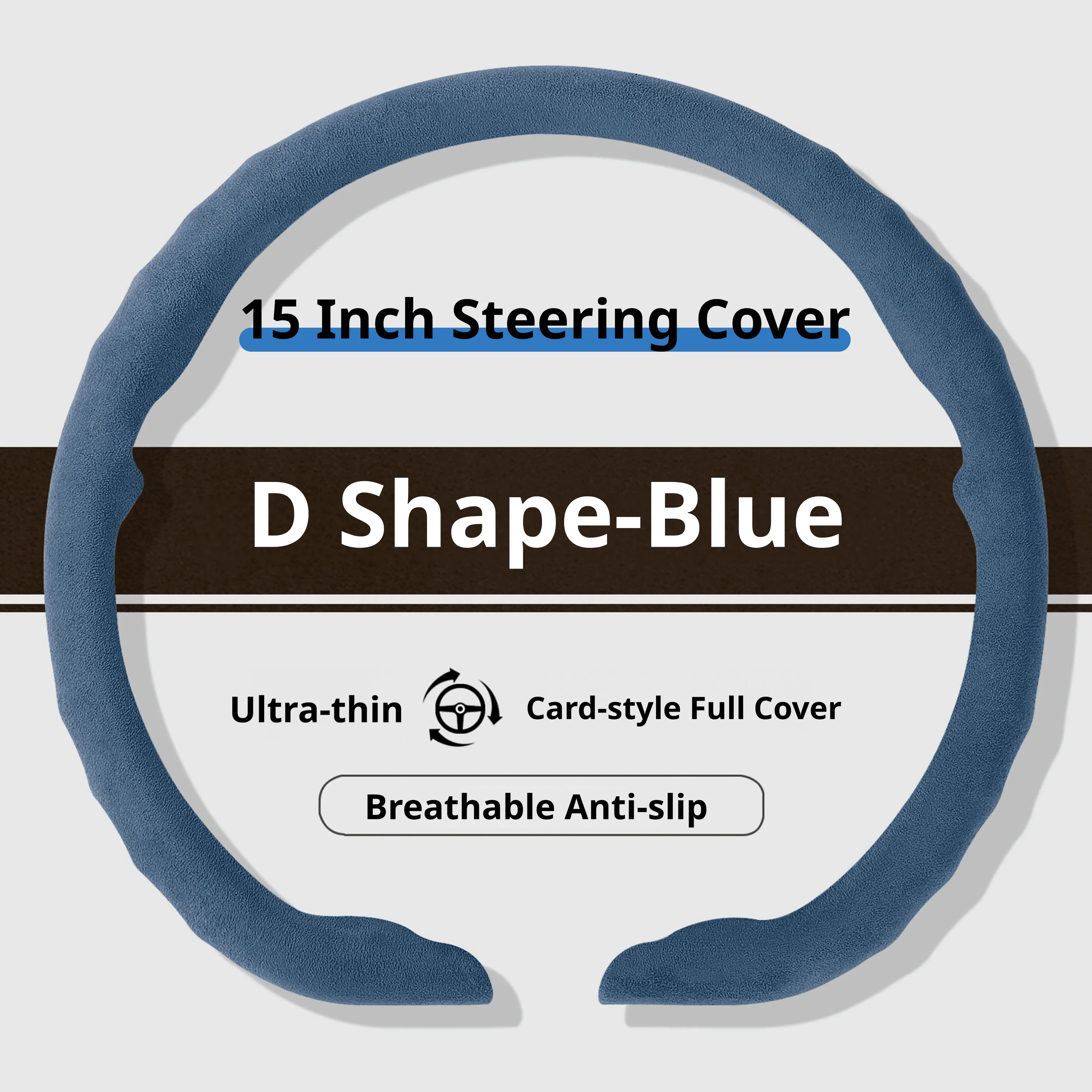 Ultra Thin Suede Car Steering Wheel Cover - Premium Interior Accessory
