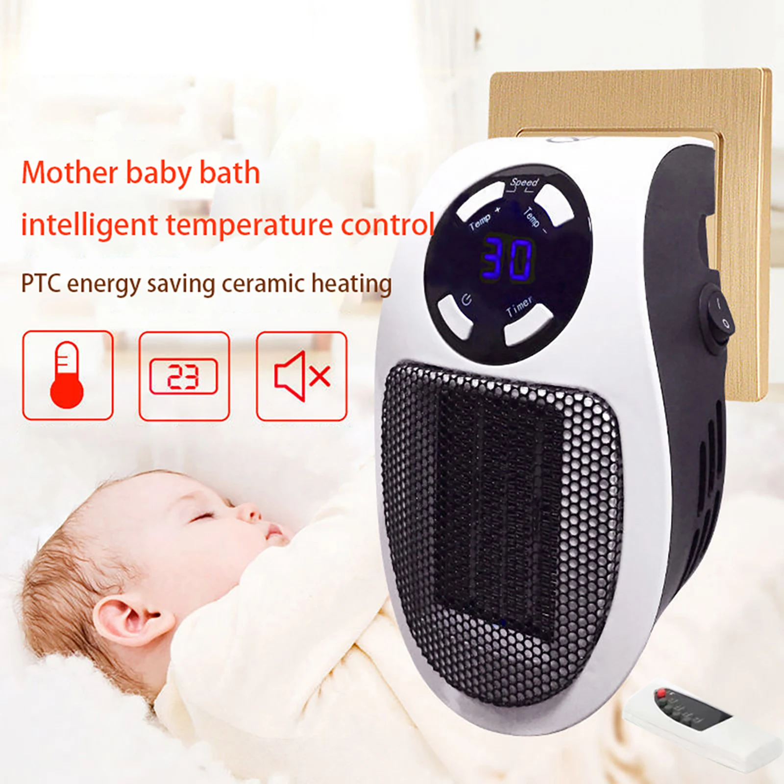 Appareil ménager souffleur d'air chaud électrique portable, mini radiateur  soufflant, chauffage rapide pour chambre d'hiver, chambre à coucher, bureau  - AliExpress