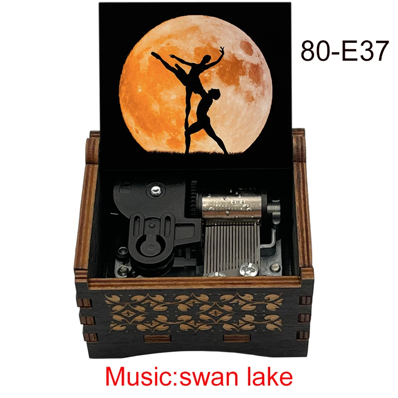 Swan Lake Music Box 18 Note Windup Clockwork Mechanism Wood Music Box for Kids toy girlfriend Play Swan Lake 3