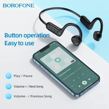 BOROFONE Écouteurs à conduction d'air, stéréo, étanches, sans fil, avec contrôle tactile 5