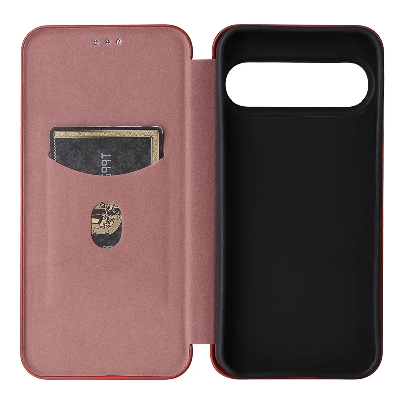 For Google Pixel 10 Pro XL 5G Card Slot Carbon Fibre Magnetic Skin Leather Cover For Google Pixel10 Pro XL Shockproof Phone Case