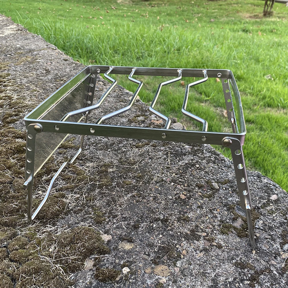Stainless Steel Foldable Stove Stand Outdoor Camping Pot BBQ Grill