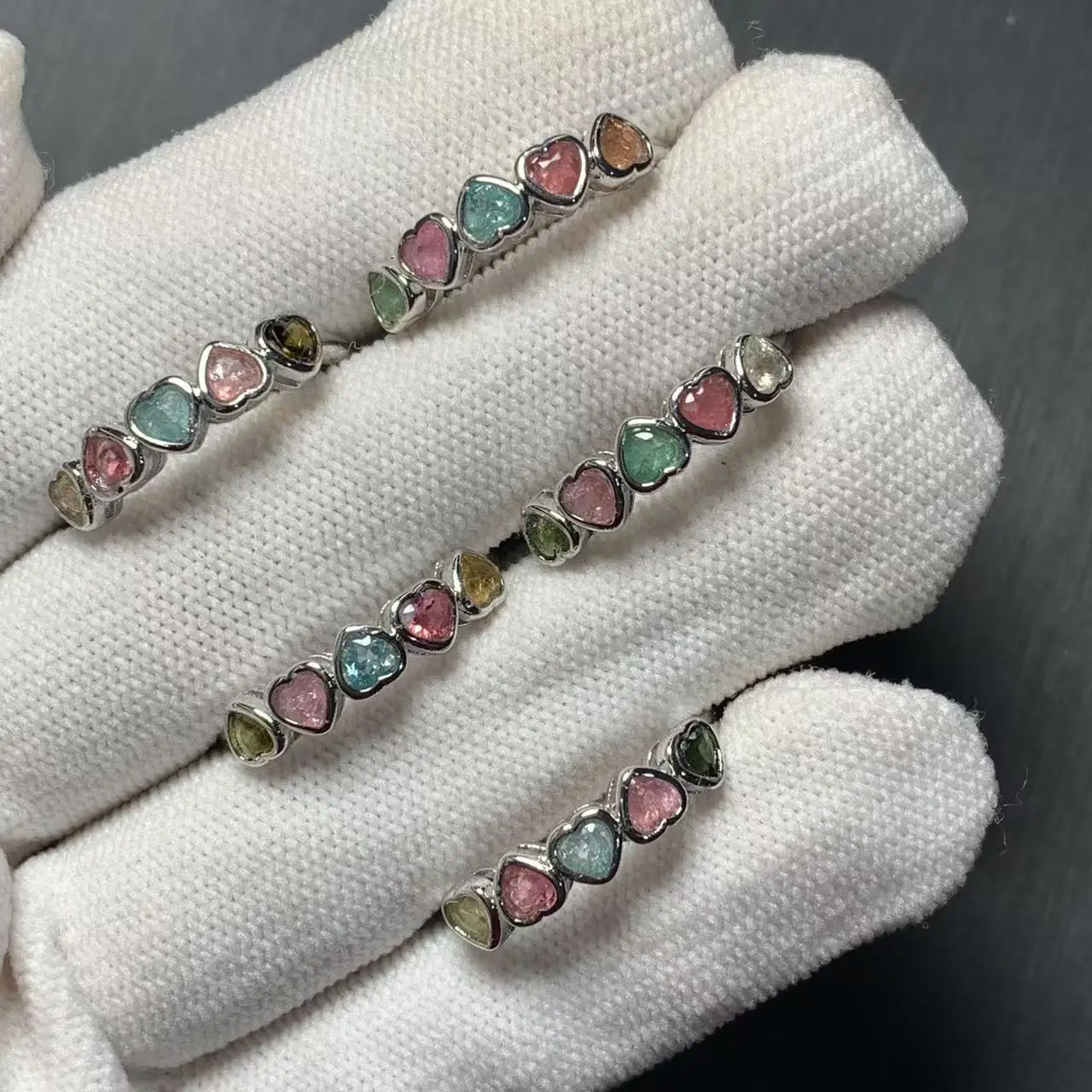 New Arrival Natural Tourmaline Rings Female  Jewelry For Women Gift Copper Cute Stone Flower