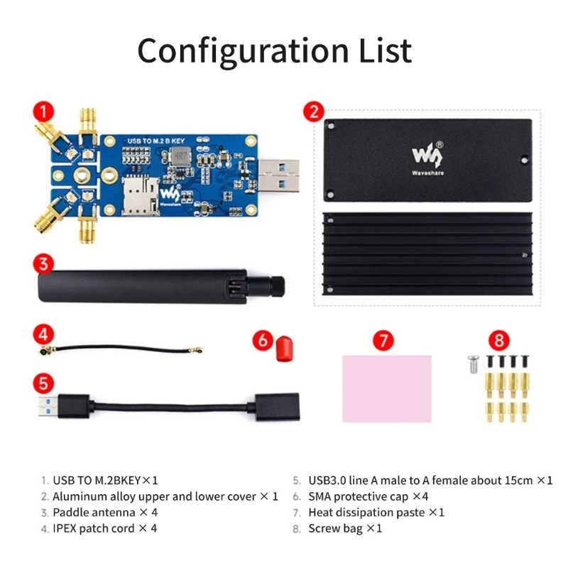 5G USB Dongle Expansion Board 4 Antenna M.2 Key B Usb3.1 Computer Internet