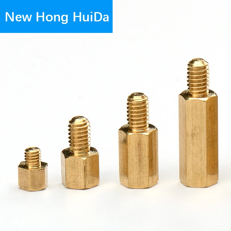 

M4 Hex Male Female Brass Standoff Stud Board Threaded Pillar Mount Hexagon PCB Motherboard Spacer Hollow Bolt ScrewM4*L+6mm