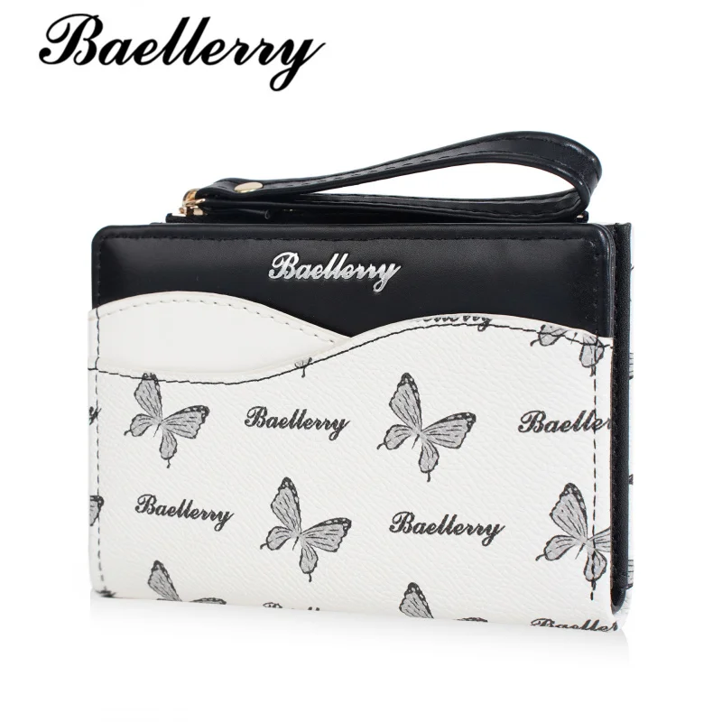 Chic Female Short Wallet Color Blocked PU Butterfly Style Inspired