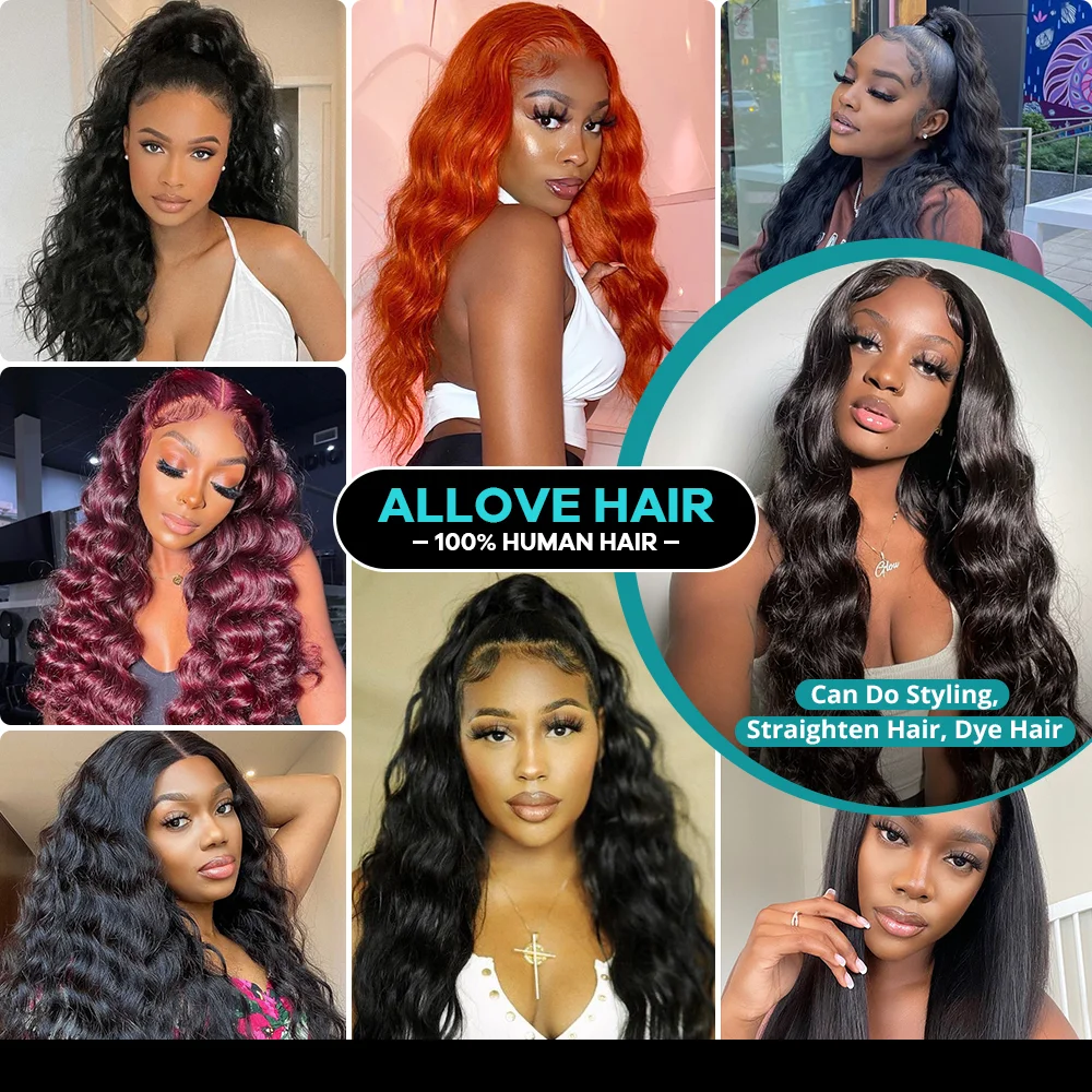 Allove U Part Human Hair Wig Brazilian Remy Hair 2x4 U Part Wig Loose Deep Wave Full Machine Made Wigs For Black Women