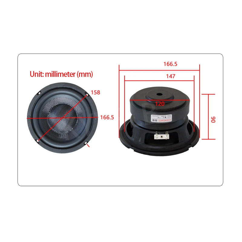 80W 6.5 Inch Subwoofer Speaker Unit Home Theater Car Audio Modification and Upgrade High Power HIFI Woofer LoudSpeaker woofer speaker speaker driver unit