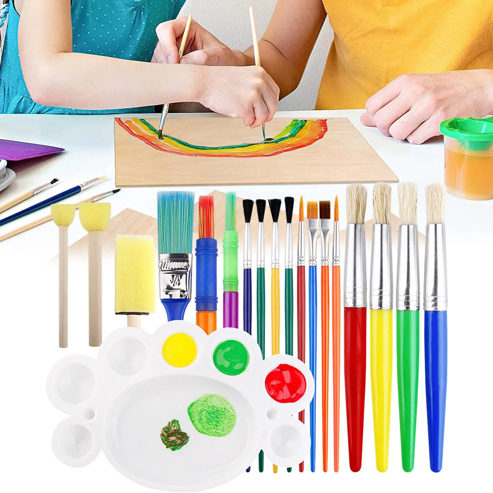 

19x Paint Brush Set Watercolor Durable Acrylic Professionals Painters Children Adults Portable Girls and Boys Paintbrushes