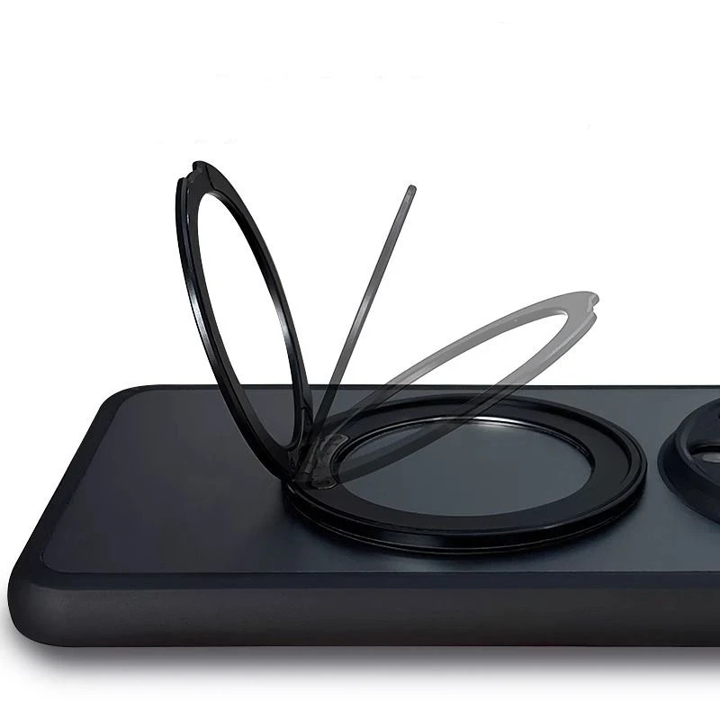 Magnetic Clear Back Shockproof Case with Ring Stand