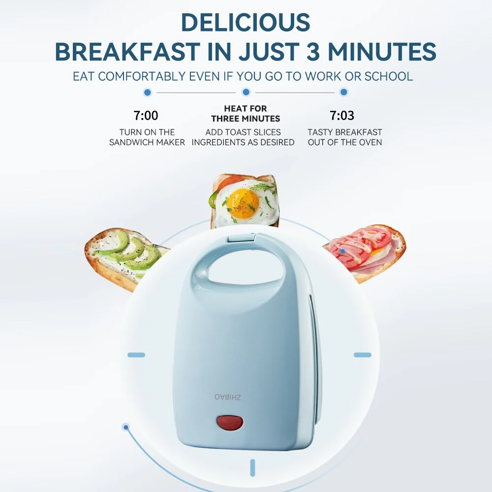 Sandwich Maker Omelet Baking Pan Non-stick Coating Home Toaster Electric Food Making Machine For Home Kitchen