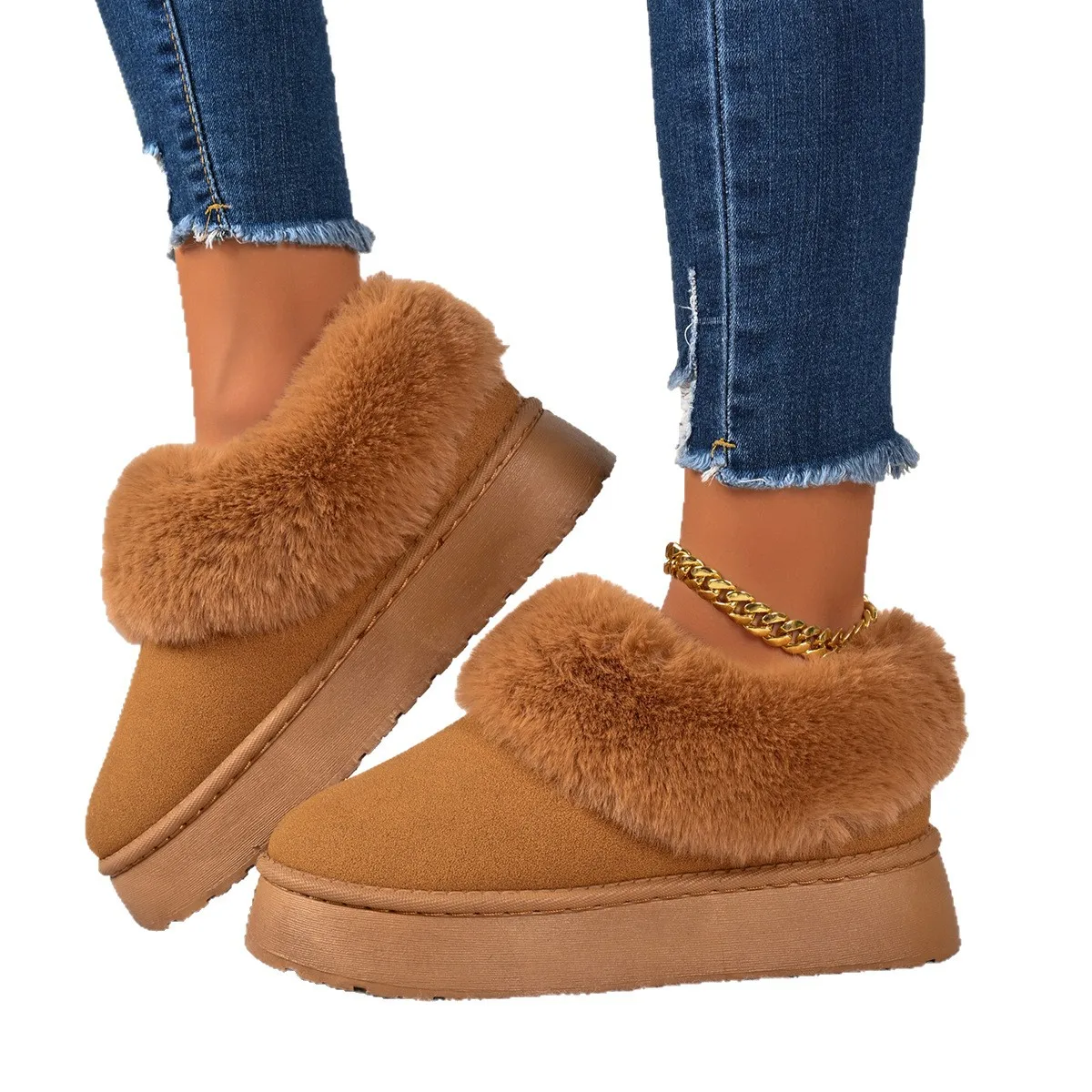 2025 Casual Women's Winter New Suede Super Mini Girls Cotton Shoes  Short Plush Warm Light Walking Snow Boots for Women