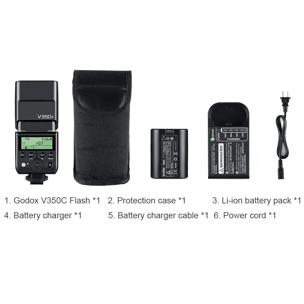 Godox V350 Speedlite V350C V350N V350S TTL HSS Camera Flash Built-in Lithium Battery for Fujifilm Fuji Sony Nikon Canon Olympus 4