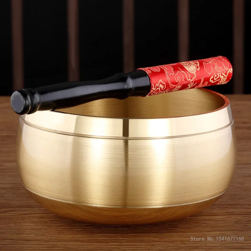 Creative Handmade Tibetan Singing Bowl Set, Brass Buddhist Artifacts, Decorative-Wall-dishes, Resonance Healing Meditation, 1Pc