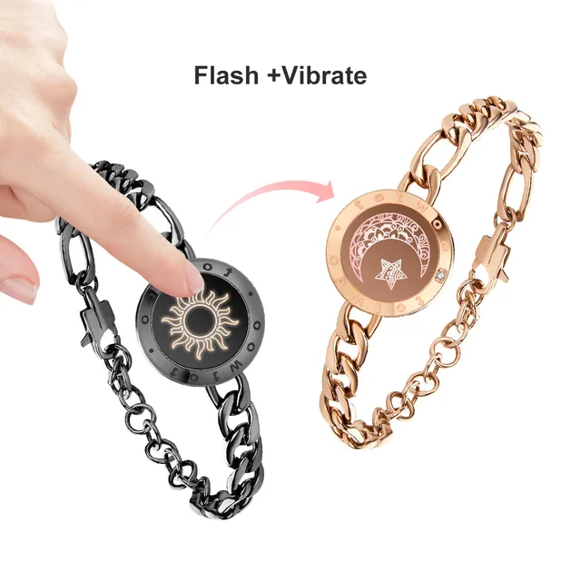 TOTWOO Pulseras de larga distancia para parejas, brazalete de luz y vibración táctil, regalo de relación de larga para mujeres hombres|Pulseras y brazaletes| - AliExpress