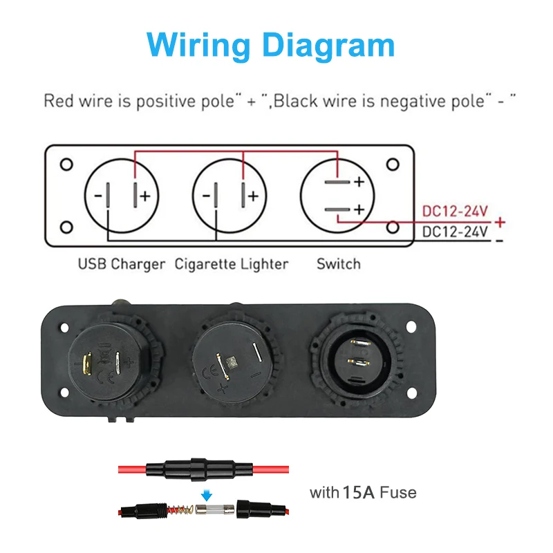 QC 3.0  USB ڵ , LED а,   , ø г, ON/OFF Ŀ  ġ, Ʈ ڵ, 12V