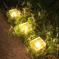 Solar Brick Lights Ice Cube Light Lamp, LED Landscape Light Buried Light Square Cube for Outdoor Garden Courtyard Pathway Decor 1