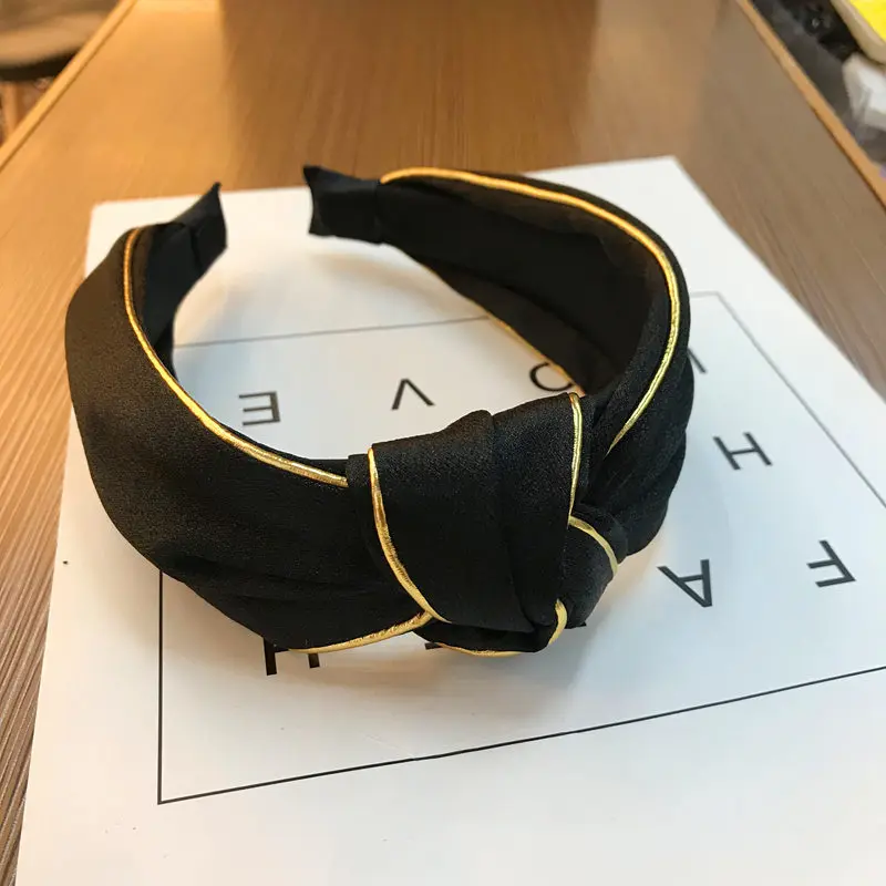 

Gold Line Headband Wide Adults Hair Accessories Top Bow Knot Hairband Face Wash Head Band Women Hair Ornament Hair Hoop