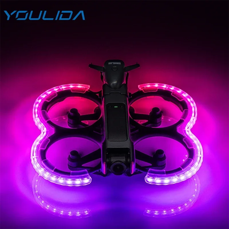Drone Accessories Avata 2 LED Propeller Guard Protective Bumper Luminous Light Anti-collision Ring for DJI Avata 2