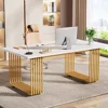 Computer Desk,70.9" Desk,  White Executive Desk Metal Legs,Study Writing Desk, Large Workstation Office, Conference Table 3