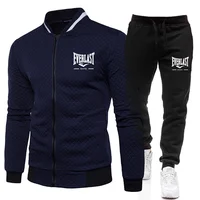 Ensemble de veste et pantalon EVERLAST BOXING pour homme, col montant, style streetwear, printemps-automne, décontracté, avec poches zippées, pour l'extérieur 4