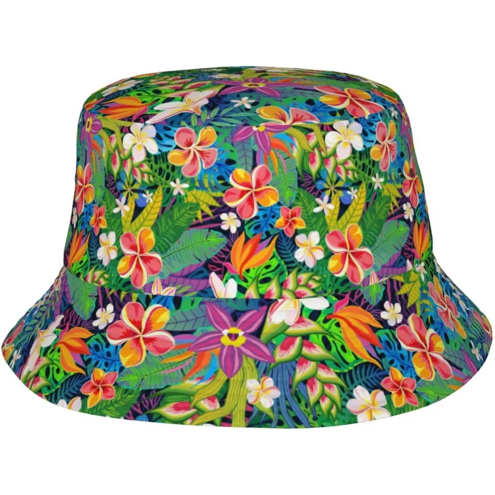 

Tropical Plants Fisherman Cap Hip Hop Gorras Unisex Flowers Printing Bucket Hat Outdoor Gardening Beach Hiking Fishing Caps