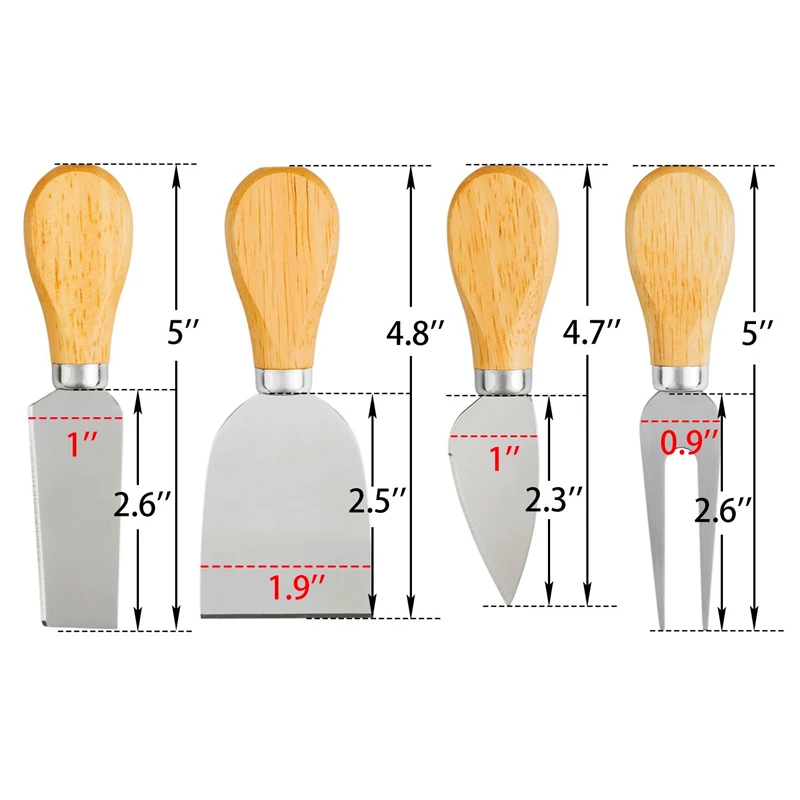 Butter Knife Cheese Knife 1pcs Stainless Steel Cheese Knives Oak Handle Cutter Board Butter Spatula Kitchen Tools