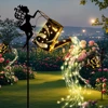 Solar Lights Outdoor Solar Watering Can Light Solar Garden Lights Waterproof Metal Hanging Lantern Fairy Garden Decor Outside