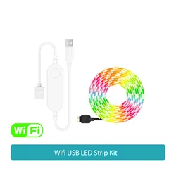 Smart RGB LED Light Strip with WiFi & USB Connectivity - Customizable Ambient Backlight, Voice Control Compatible - 4 m (Wifi)