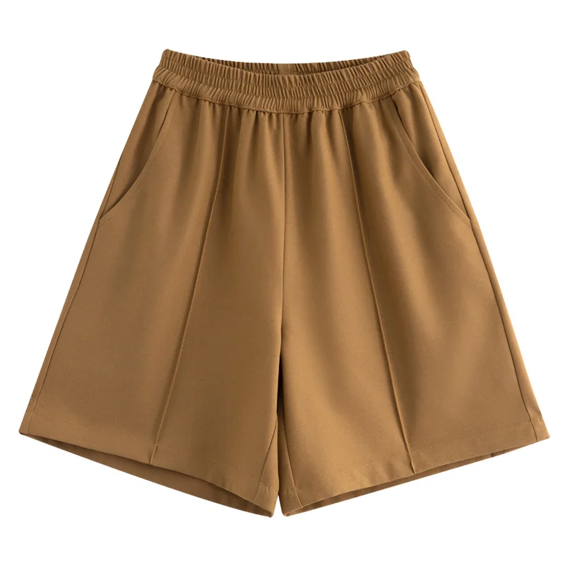 Women'S Summer New Simple And Fashionable High Waist Korean Loose Shorts Student Casual Elastic Waist Sports 5-Point Pants