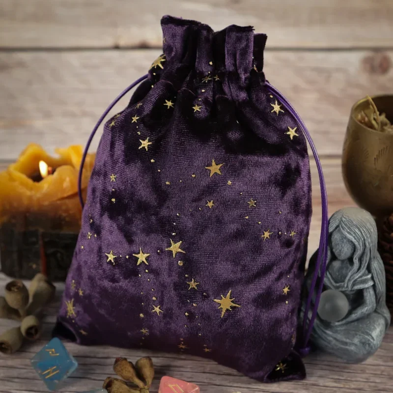 Tarot Card Bag,Storage BagTarot Pouch with Drawstring,Velvet Storage for Tarot Pouch, Multifunctional Oracle Cards Jewelry Bags 4