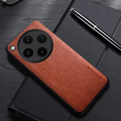 Luxury Leather Business Cover - Simple Design Case for Find X9 Pro (Brown)