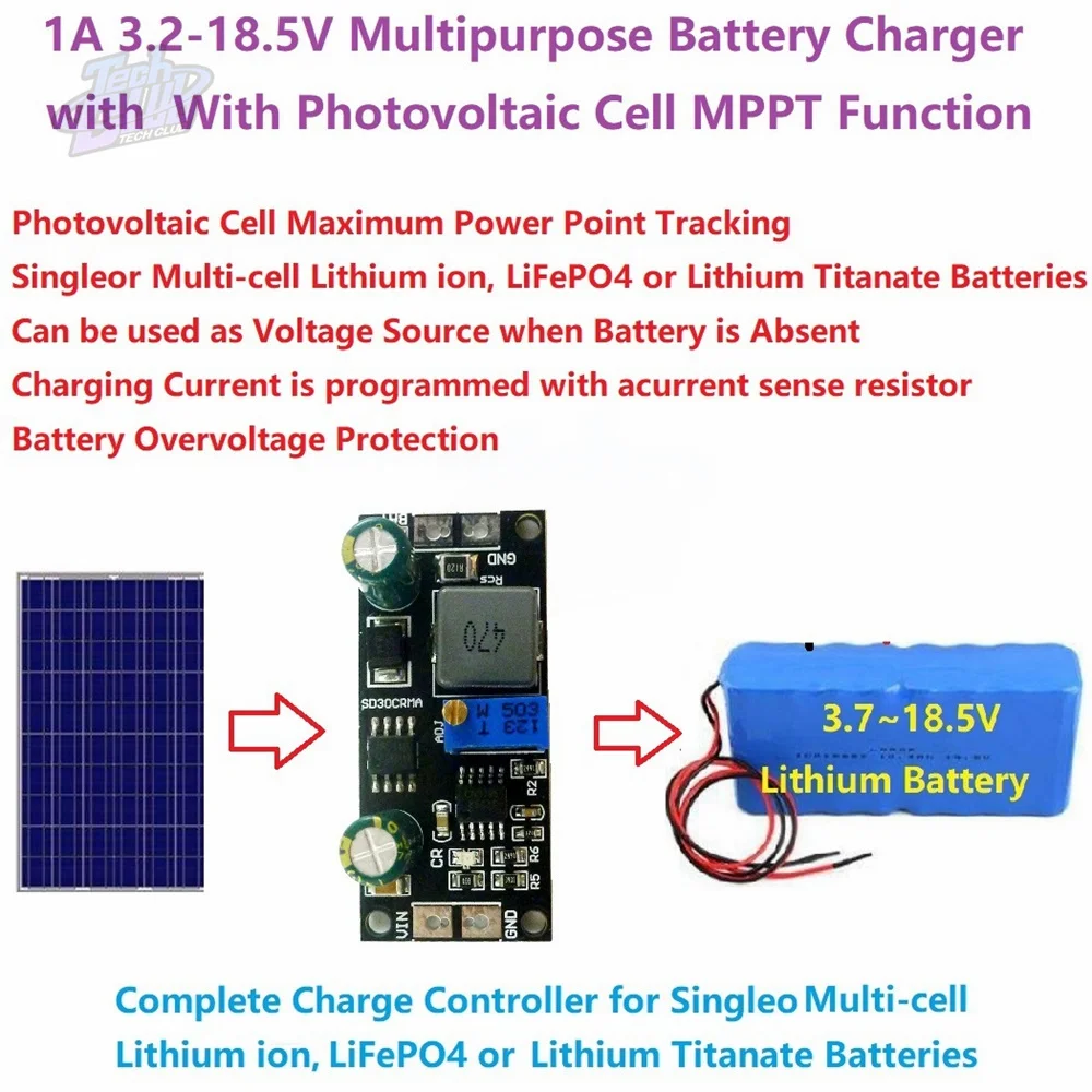 Controller Mppt 1A 3.2V 3.7V 3.8V 7.4V 11.1V 14.8V Inverter Li-Ion Modulo caricabatteria al litio Accessori di alimentazione - immagine 2