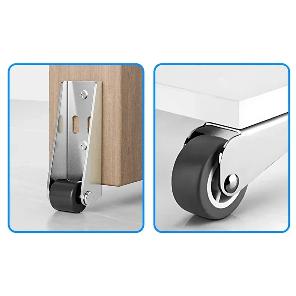 1pcs Telescopic Mobile Wheels Table Load-bearing Pulley Guide Furniture Moving Accessories Silent Right Angle Directional Roller