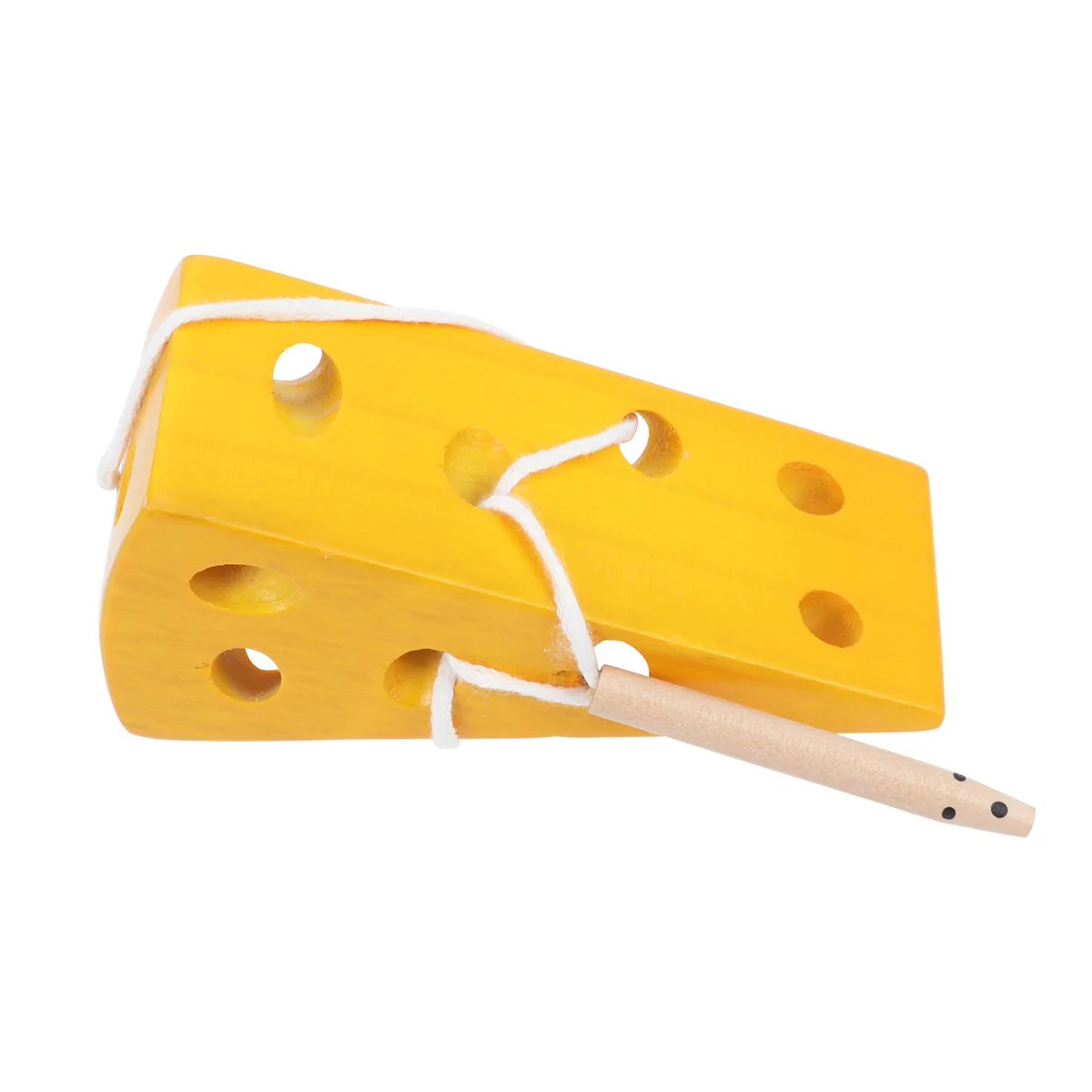 

Early Childhood Educational Toys Threading Cheese Mouse Wearing Wooden Baby Threading Toy Threading Game Tool for Kids Toddlers