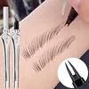 Multifunction 2 Fork Water Eyebrow Pen Natural Easy To Color No Smudging Eyeliner Lower Eyelash Lasting Easy To Grip Brow Pencil 3