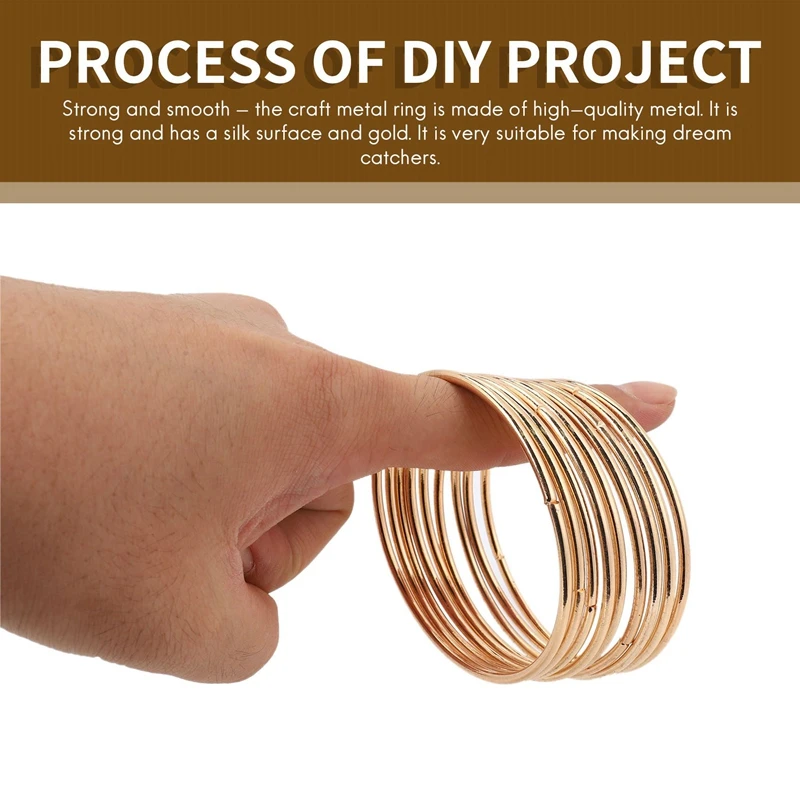 10 Pack 3 Inch Gold Dream Catcher Metal Rings Hoops Macrame Ring for Dreamcatchers and Crafts