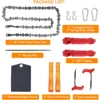 53 Inch Hand Rope Chain Saw 68 Teeth Folding Pocket Rope Chainsaw Tree Cutting Tool for Gardening Camping Outdoor Survive Tool 6