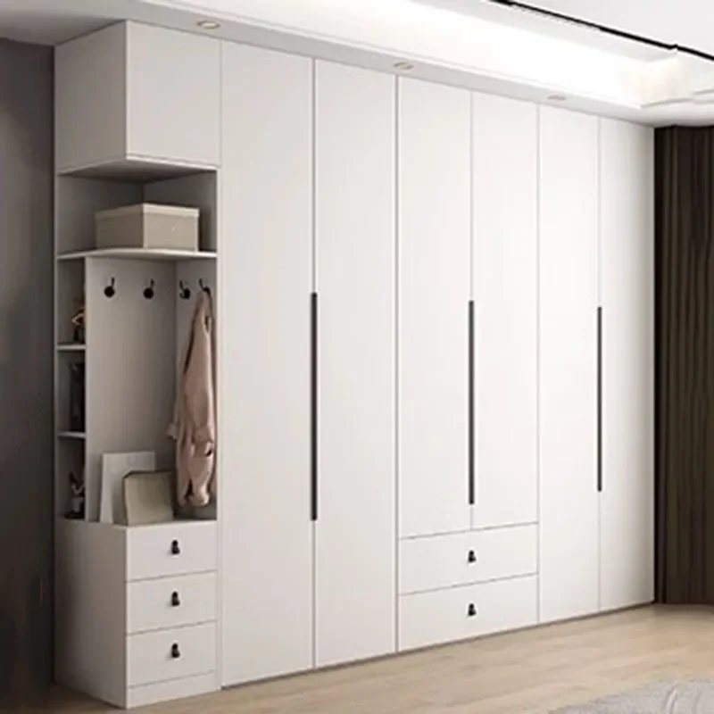Luxuriöse europäische Garderobe moderne Holz kleidung Lagerung Kleider schrank Raum Organisation Armario Multi uso Schlafzimmer möbel