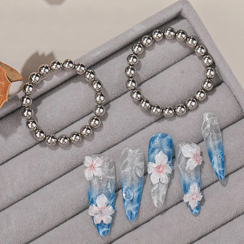 New Nail Art Magnet Popular Round Cat Eye Magnetic Bead Powerful Sparkling Ice Flower Nail Art Steel Bead Magnet Tools ﻿