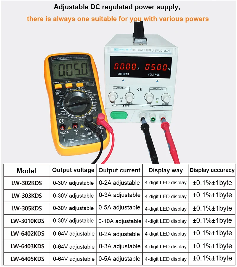 LW-303KDS Longwei 30V 3A Adjustable 90W DC Power Supply LED Display Laboratory P