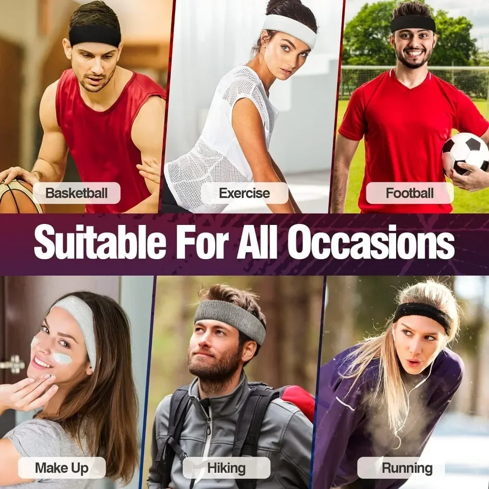 1pc Sports Headband Running Headwear Sweat Absorbing Headband Basketball Antiperspirant Towel Sweat Band Football Headband
