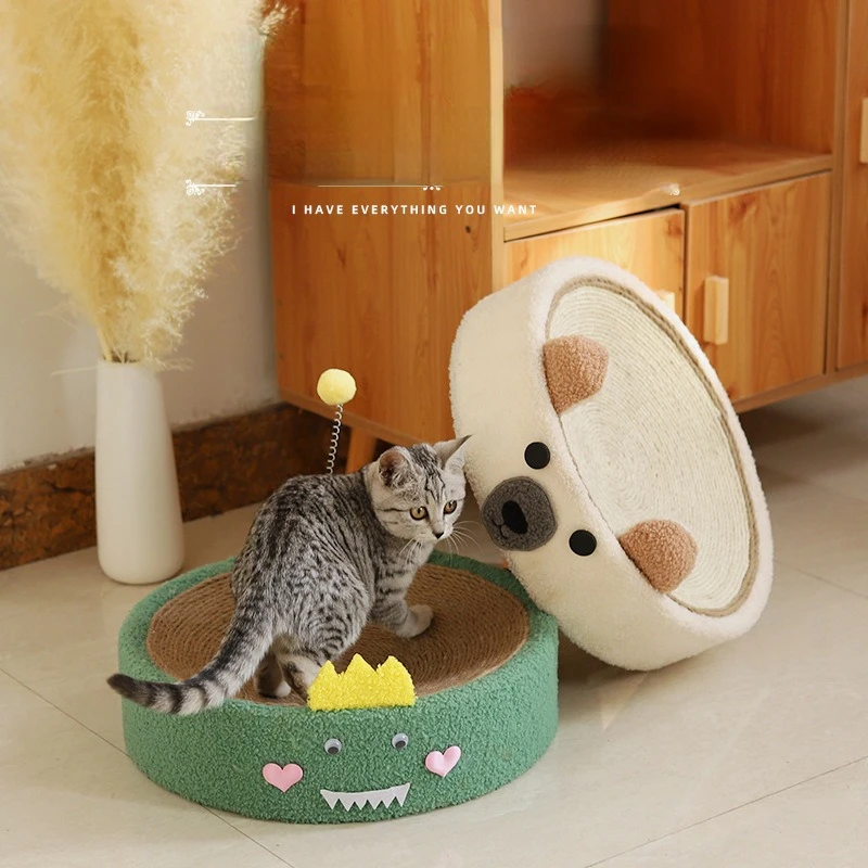 

Cat Claw Plate Cat Nest Integrated Durable and Non Shattering Sisal Cat Claw Plate Circular Cat Claw Basin Claw Grinder Cat Toy