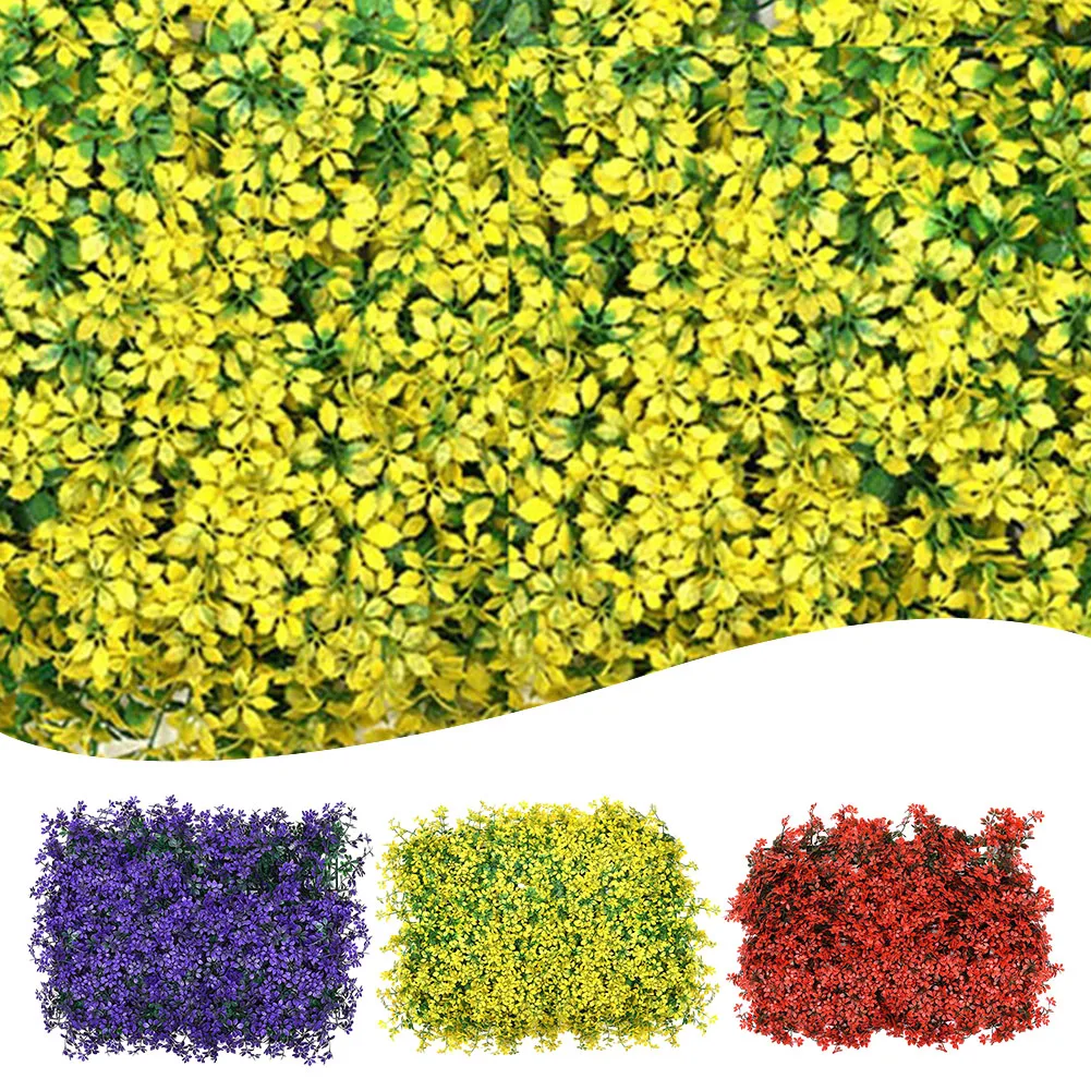 

40x60cm Artificial Square Plastic Lawn Plants Red/yellow/purple Grass Mat Simulated Lawn Artificial Turf Home Wall Decoration