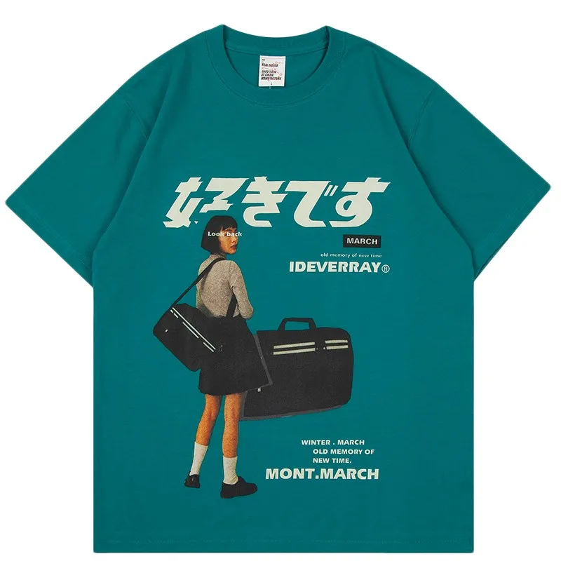 

Women T-Shirts Cartoon Couple Print Short-sleeved T-shirt Female Harajuku with Style Couple Loose Streetwear y2k Clothes Tops
